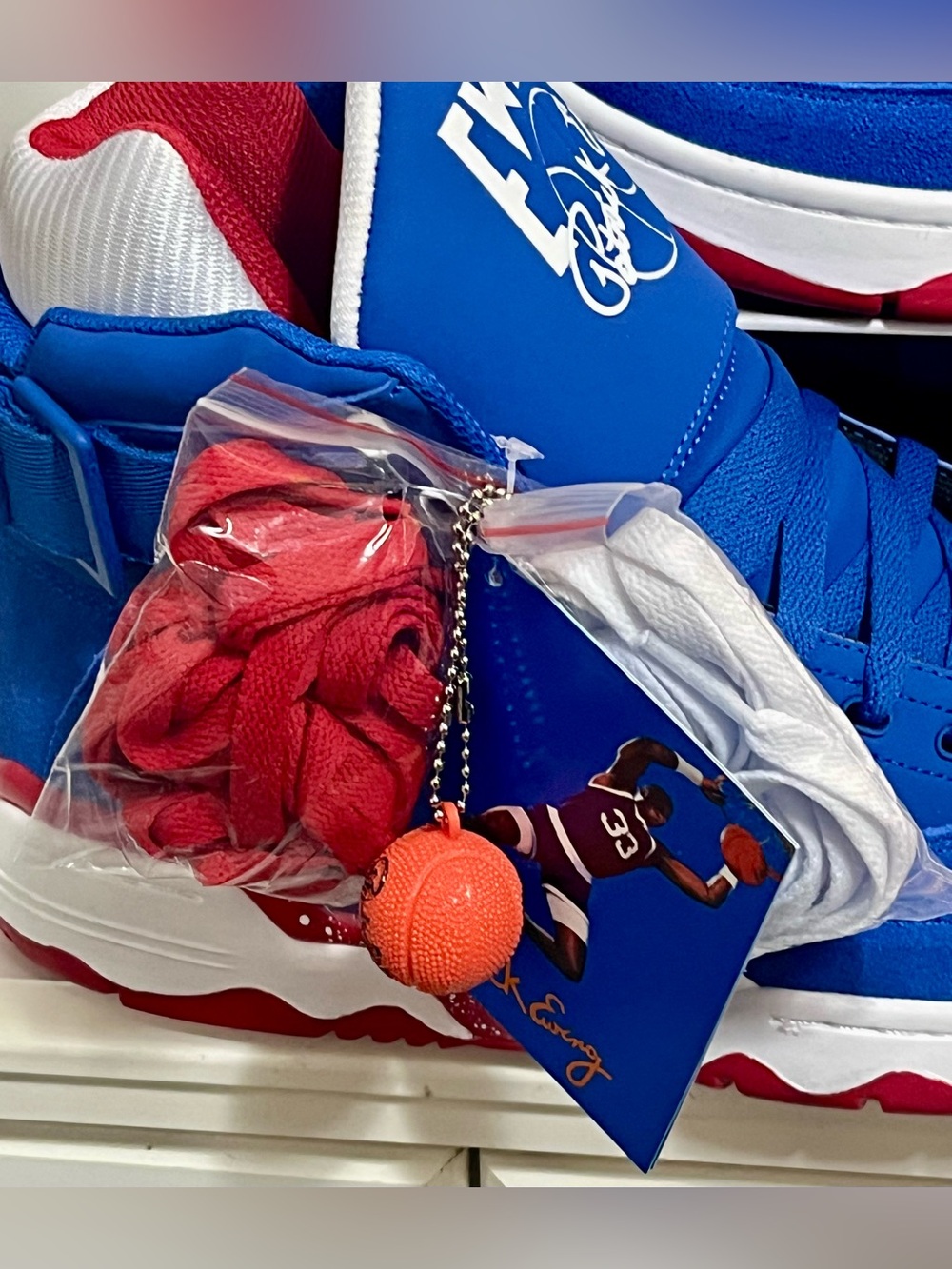 Ewing Athletics 33 Hi Montreal Blue & Red Basketball Sneakers - Picture 3 of 11
